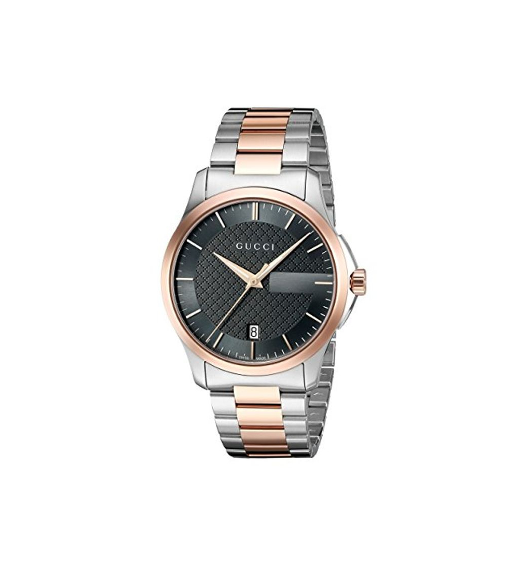 Fashion Gucci Unisex Watch Hombre Relojes Cuarzo Reloj con Metal Banda G de Timeless analógico de Acero Inoxidable Revestido Blanco ya126446