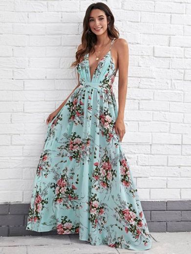 Vestido longo floral