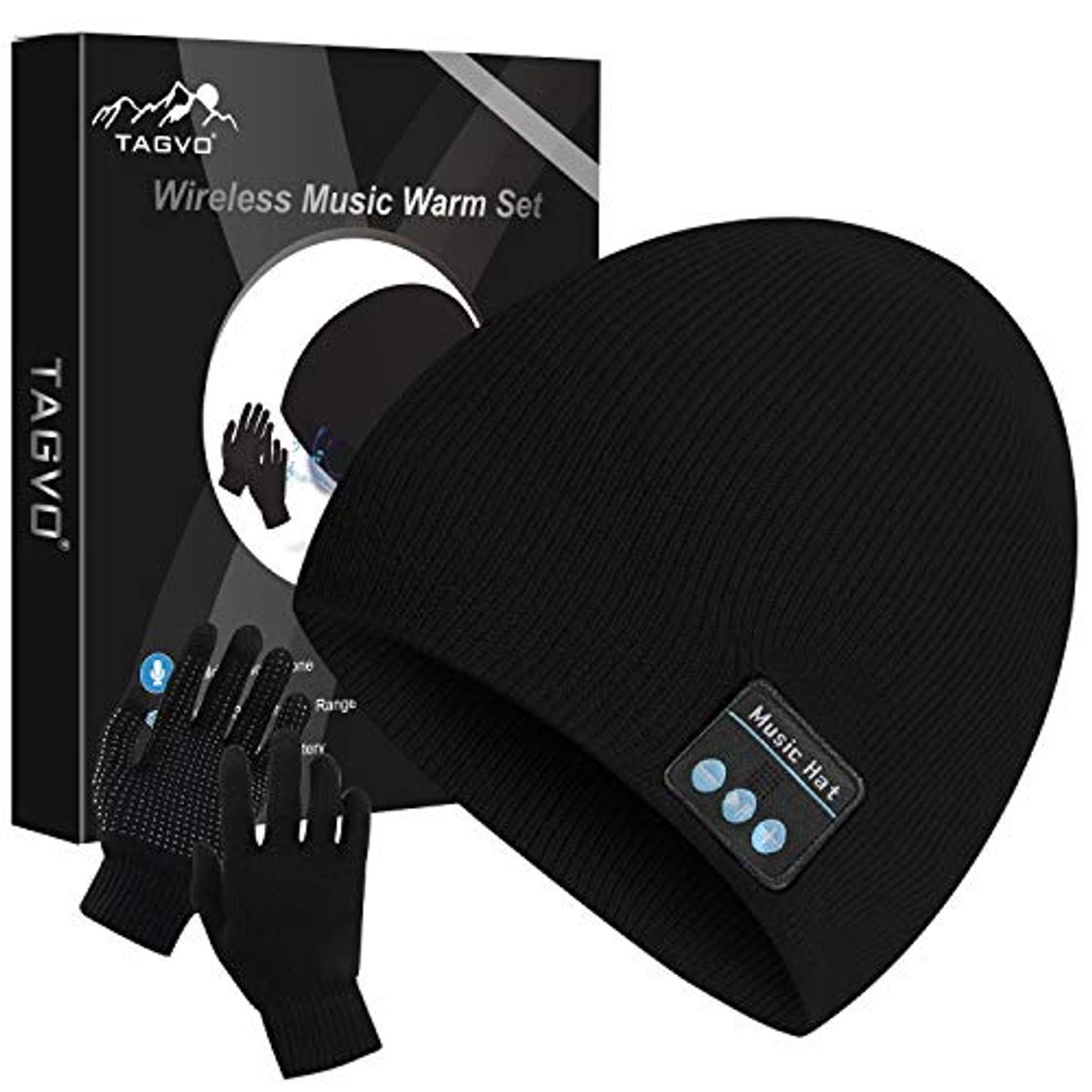 Fashion TAGVO Gorro Bluetooth V5.0 con Conjunto de Guantes con Pantalla táctil