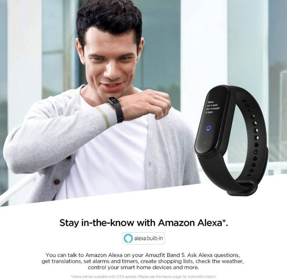 Moda Amazfit Band 5 com Alexa e Oximetro
