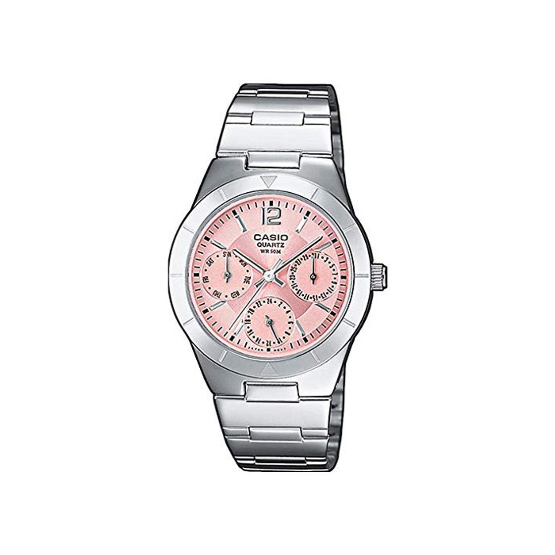 Social Casio Reloj Multiesfera para Mujer de Cuarzo con Correa en Acero Inoxidable