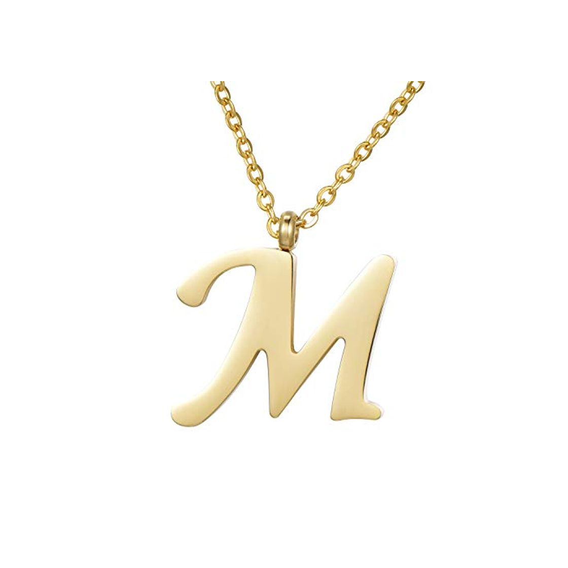 Social Morella Collar de Oro y Acero Inoxidable con Colgante Letra M