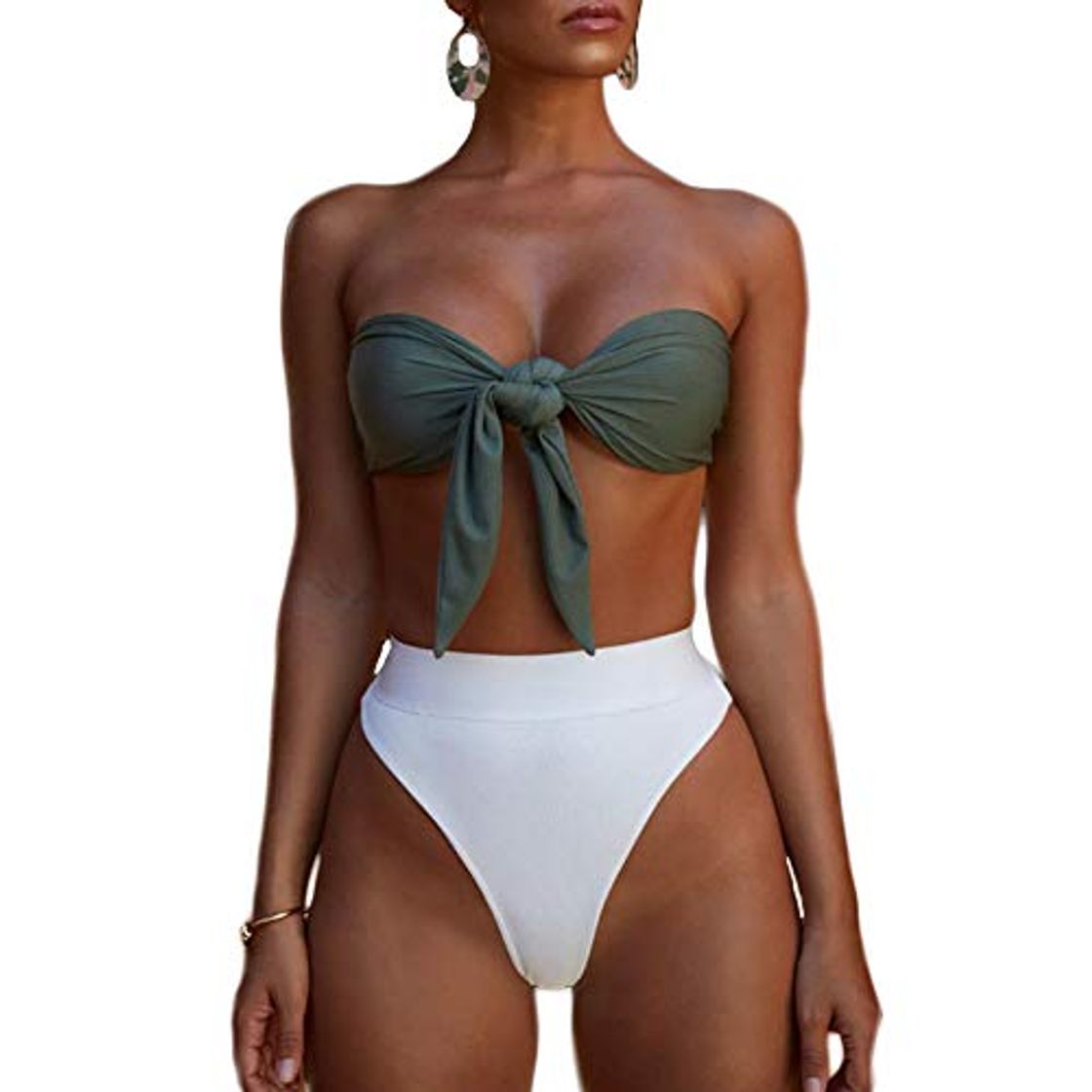 Moda Meizas Conjuntos de Bikinis para Mujer Traje de Baño sin Tirantes Traje