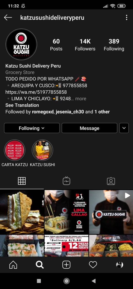 Restaurantes Katzu sushi Delivery