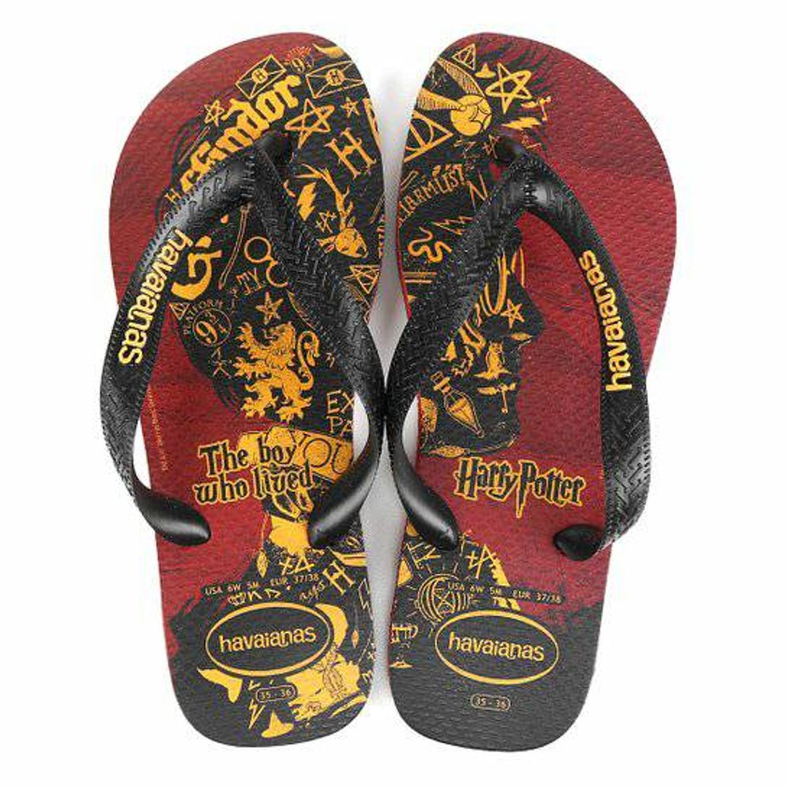 Fashion Chinelo Havaianas Harry Potter - Vermelho e Preto 