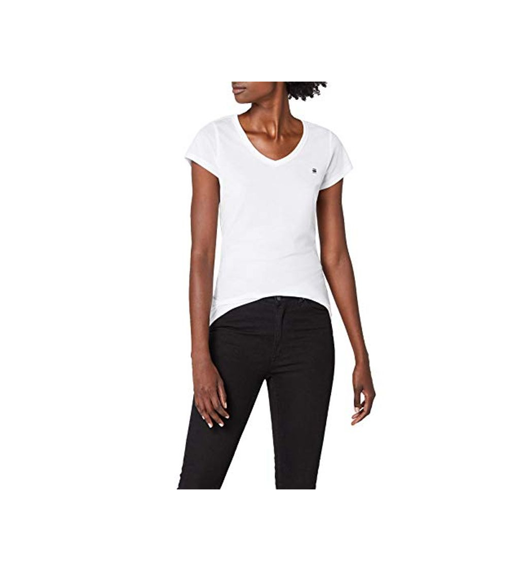 Fashion G-STAR RAW Eyben Slim V T Wmn S/s Camiseta, Blanco