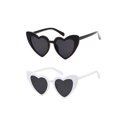 ADEWU Gafas de sol en forma de corazón Chicas Gafas retro de