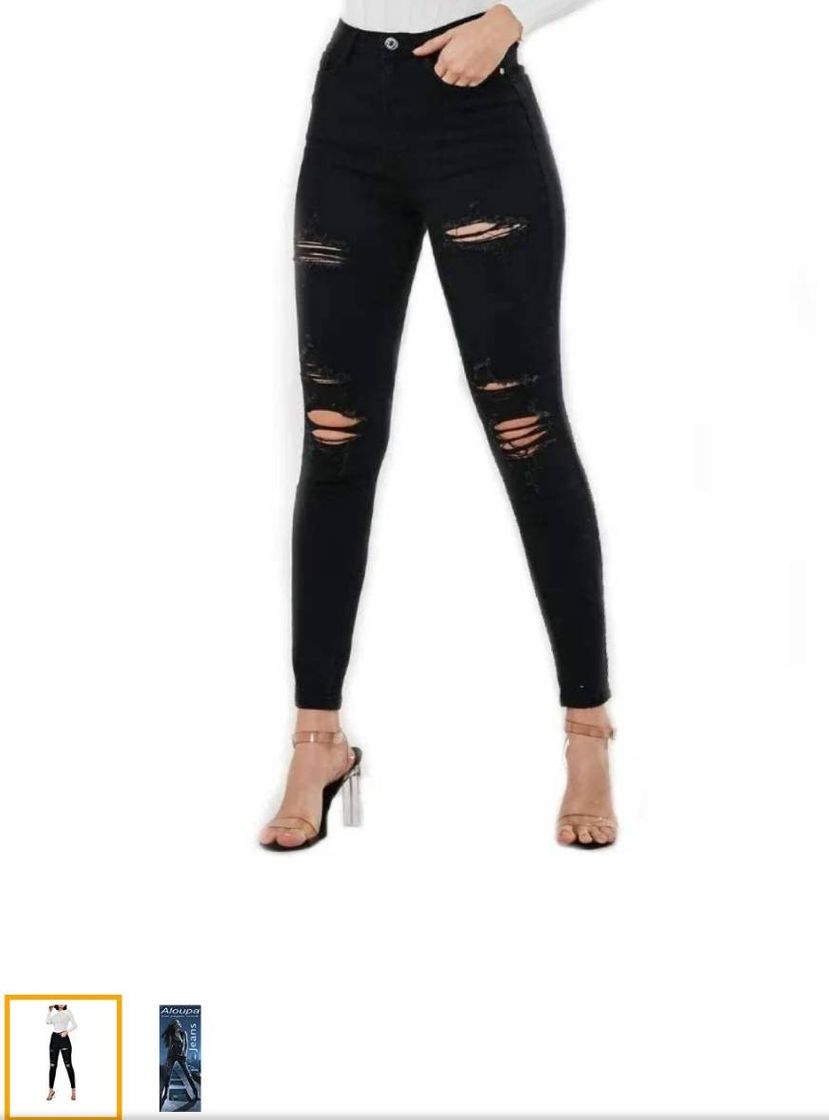 Moda Calça jeans cintura alta rasgada!