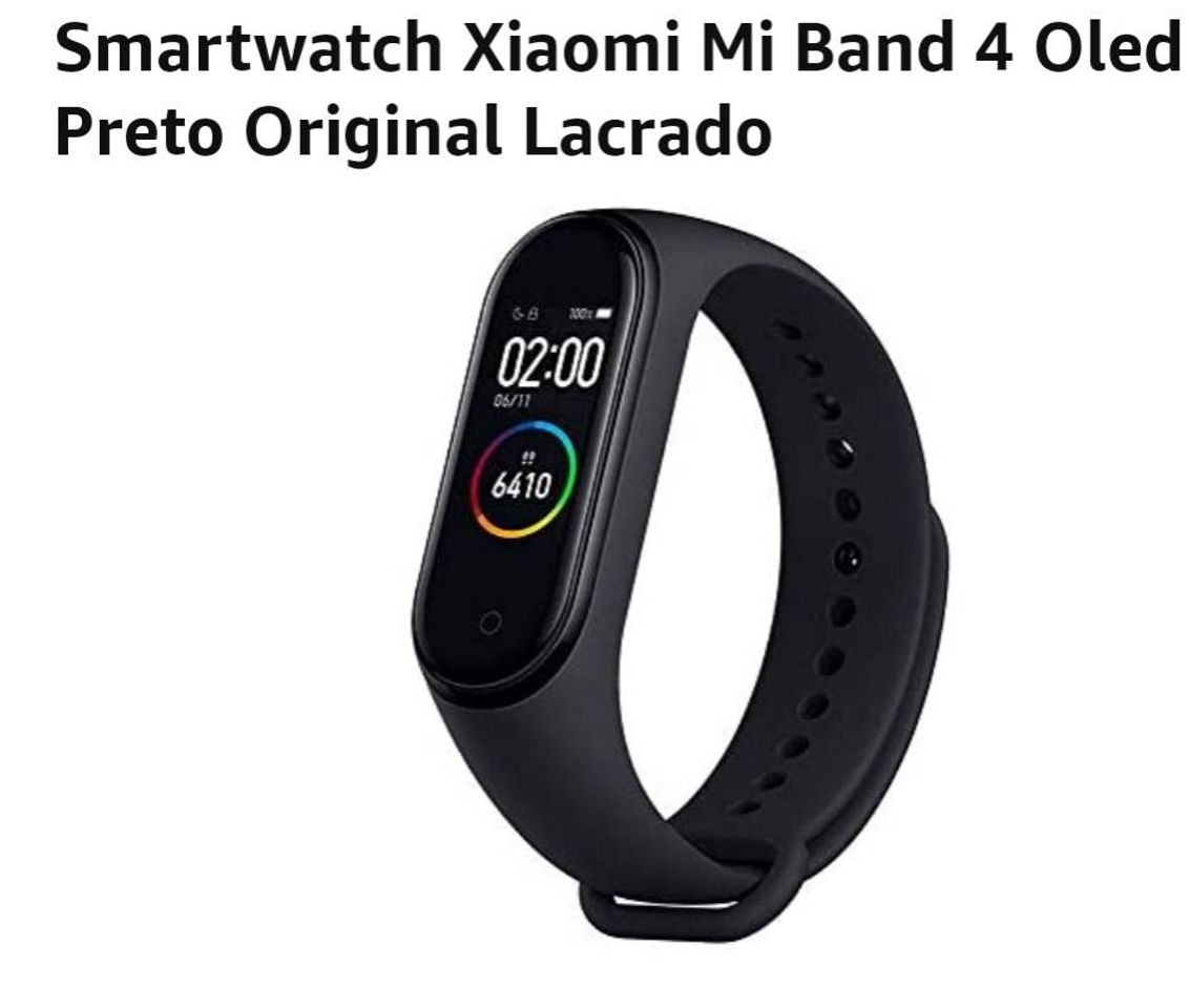 Moda Smartwatch Xiaomi Mi Band 4 Oled Preto Original Lacrado. 