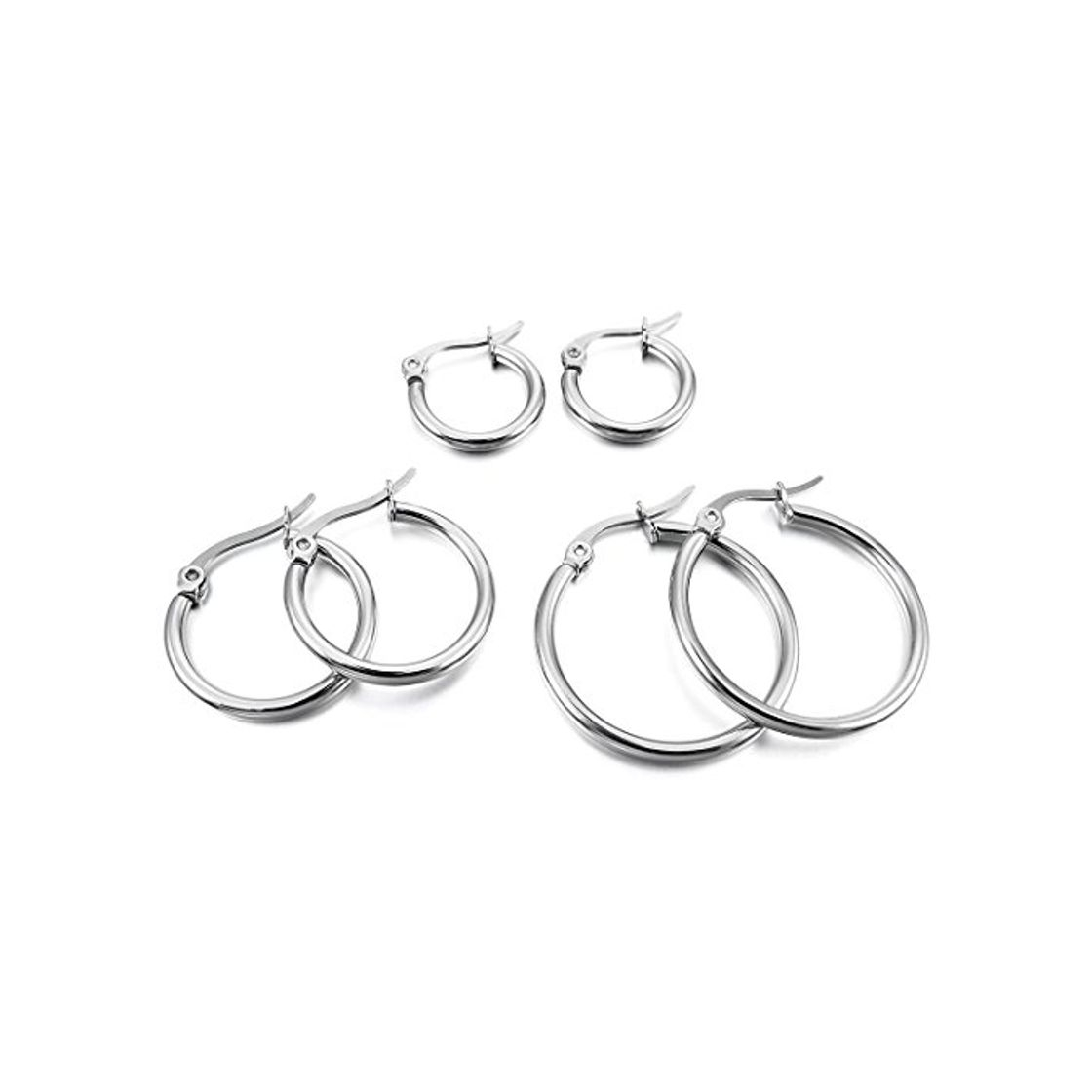 Social Acero Inoxidable Pendientes Conjunto