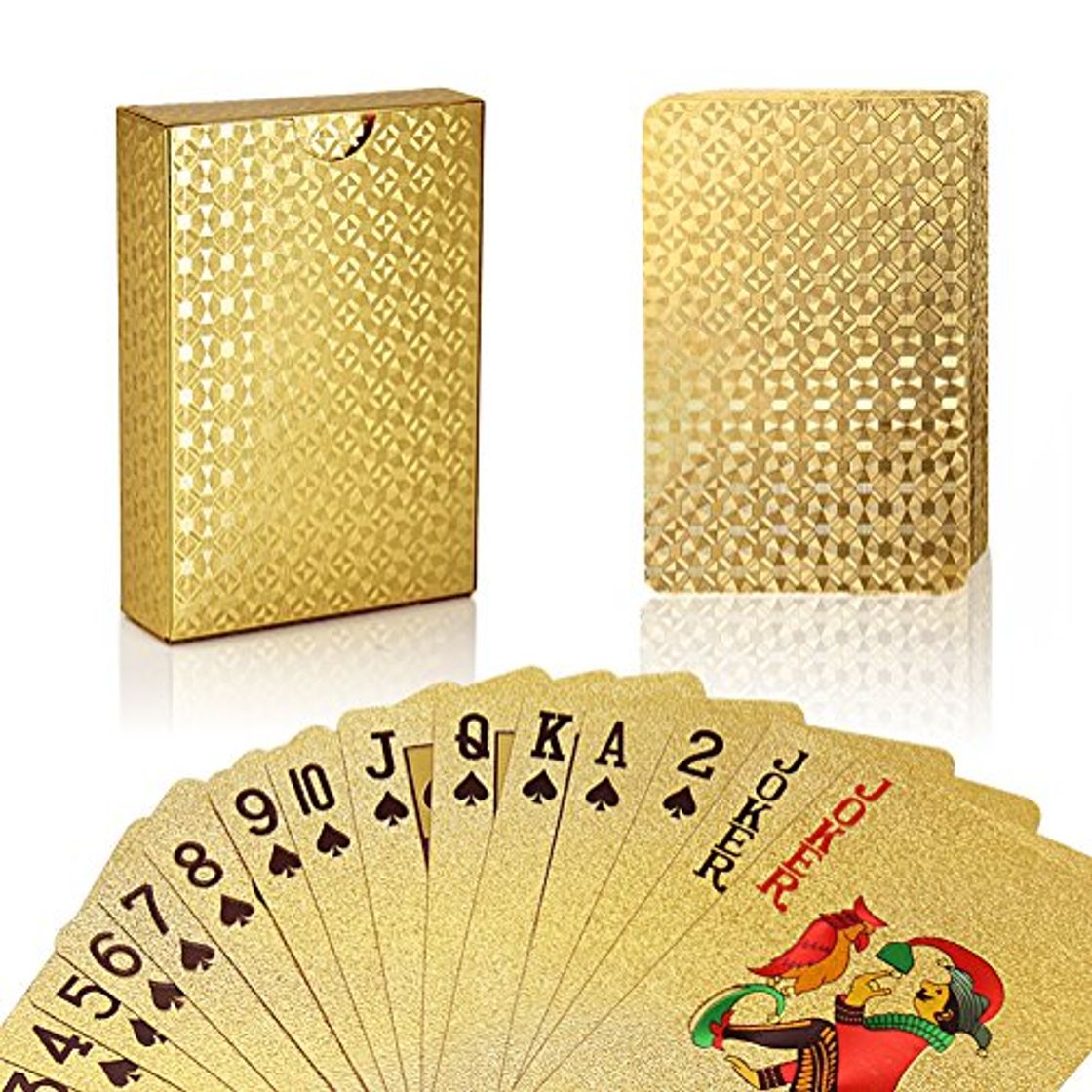 Place joyoldelf 24K Hoja de Oro Poker Naipes Cubierta Carta de Baralho con