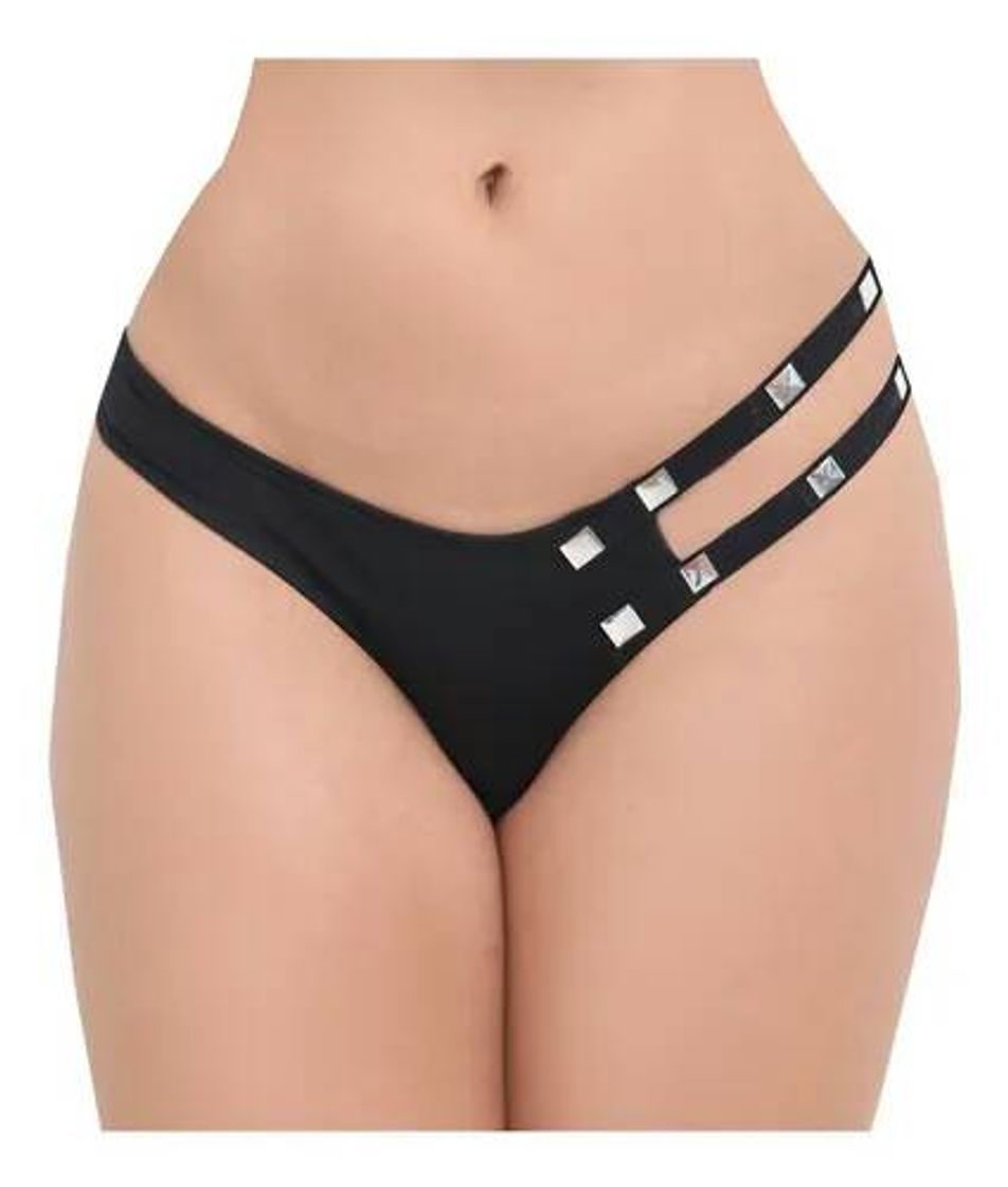 Moda Tanga De Licra Con Aplicaciones, Ajuste Perfecto Tm6-n

