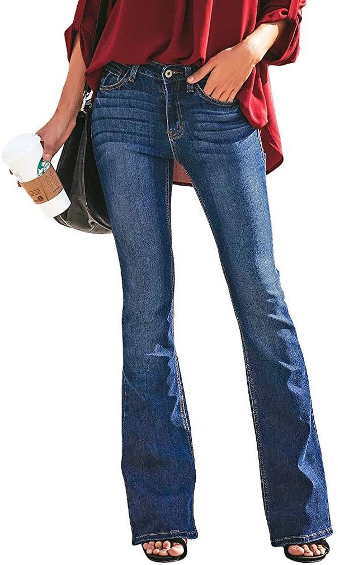 Social Luvamia pantalones vaqueros acampanado para mujer