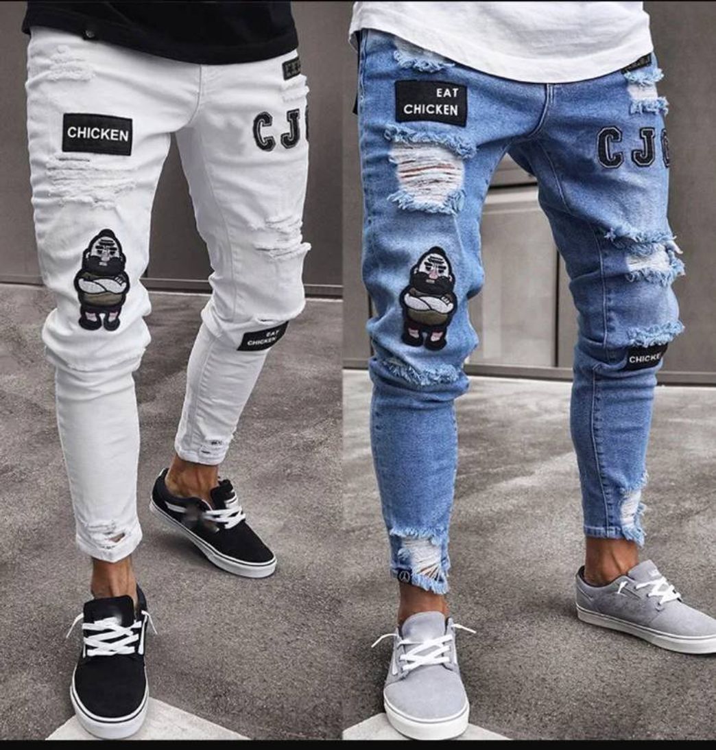 Moda Pantalón hombre hip hop Slim jeans