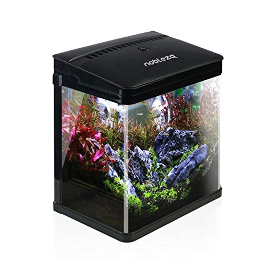 Producto Nobleza - Acuario de Cristal con Cubierta y Luces LED