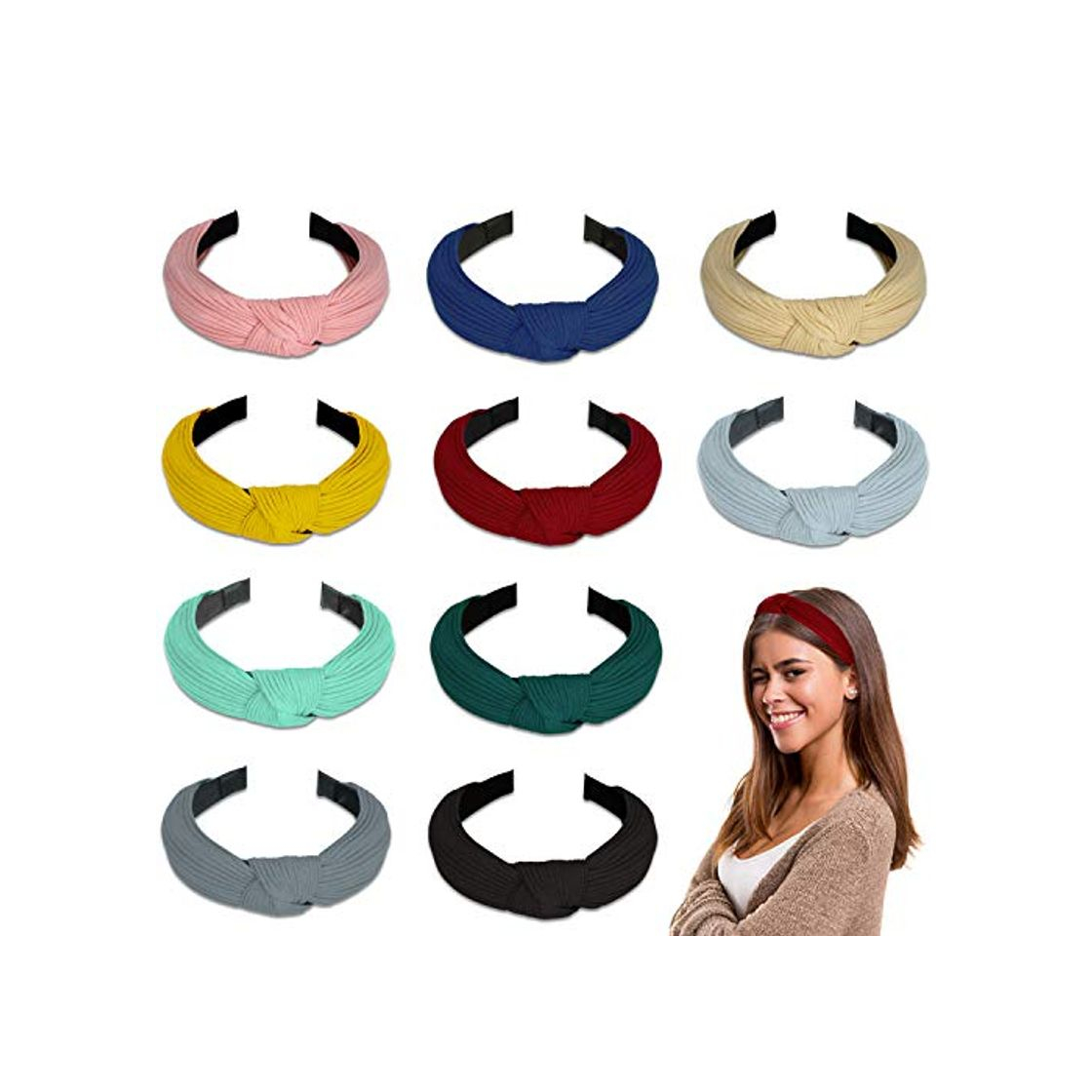 Social Diademas de Pelo Anchas 10 Piezas