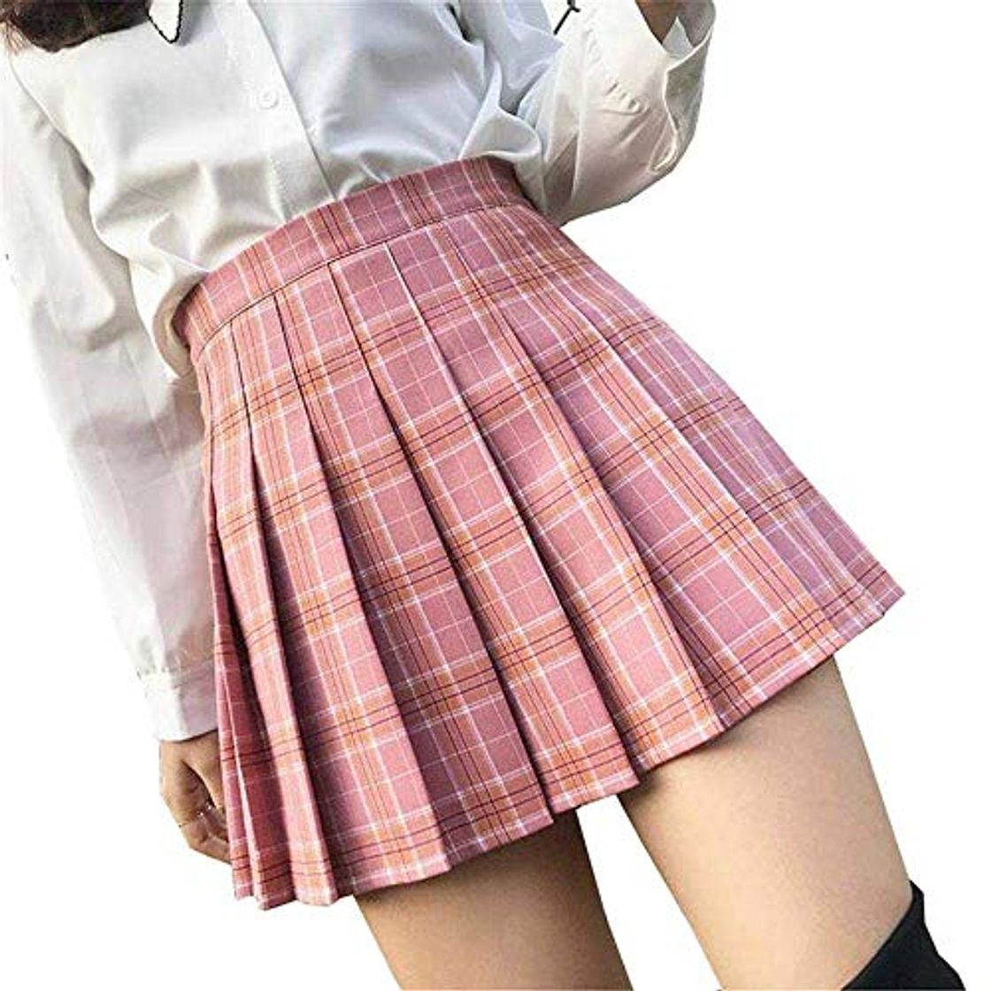 Moda Mujeres De La Falda De Cintura Alta Falda Clásico De Una Línea De Verano Salvaje Viento De Corea del Colegio Delgado Falda Plisada Dulce Linda Manera Mini Falda Plisada