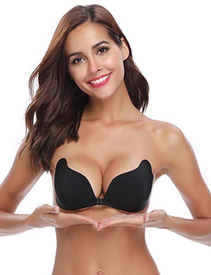 Moda Abollria Sujetador Adhesivo Invisible Mujer,Bra Silicone Reutilizable Push UP Bra con Gel