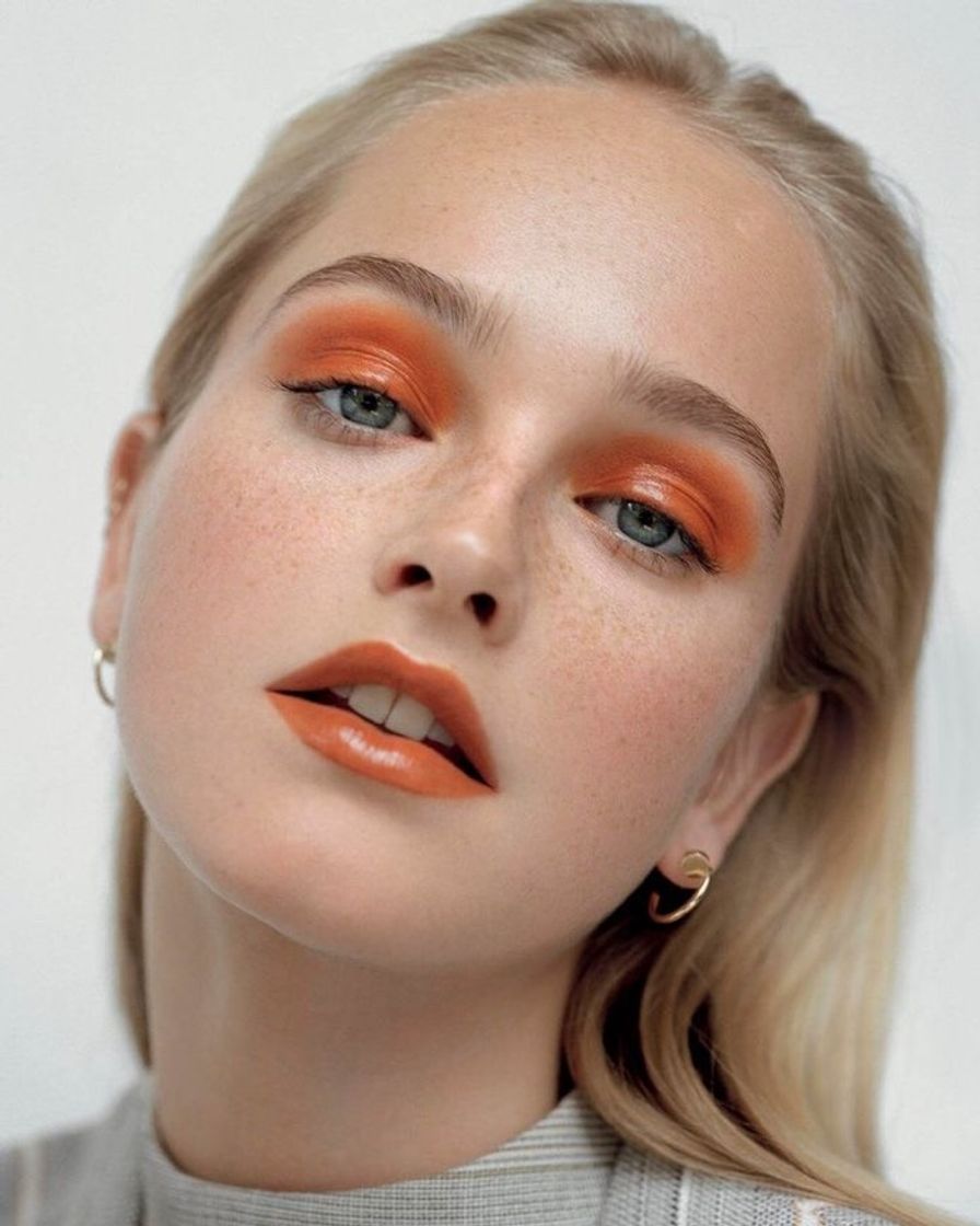 Fashion orange makeup aesthetic 