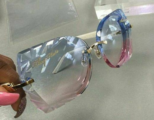 Óculos transparente azul e rosa 