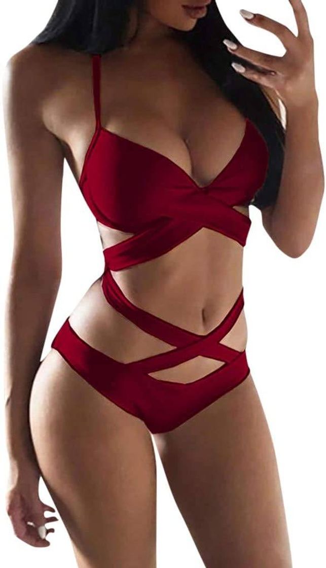 Productos Bikinis Mujer 2020 Brasileños Tallas Grandes Mujer Sexy Push Up Bikinis Brasileños Mujer Retro Cintura Alta Traje de baño Bikini Trajes de una Pieza Lonshell