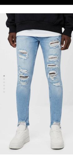 Ripped skinny jeans - null - Bershka United States