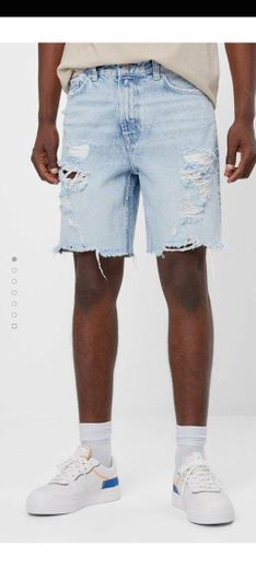 Ripped denim Bermuda shorts - null - Bershka United States