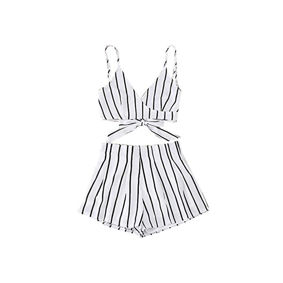 Social Luckycat Conjunto Ropa Set Sling Tops Blusa de Camisola Cuello en V Espalda Cami Tops Chaleco A Rayas Paneles de Punto sin Mangas Delgado de Mujer de Yoga Sexy Blusa Plisada Ocasional Atractiva Blusa