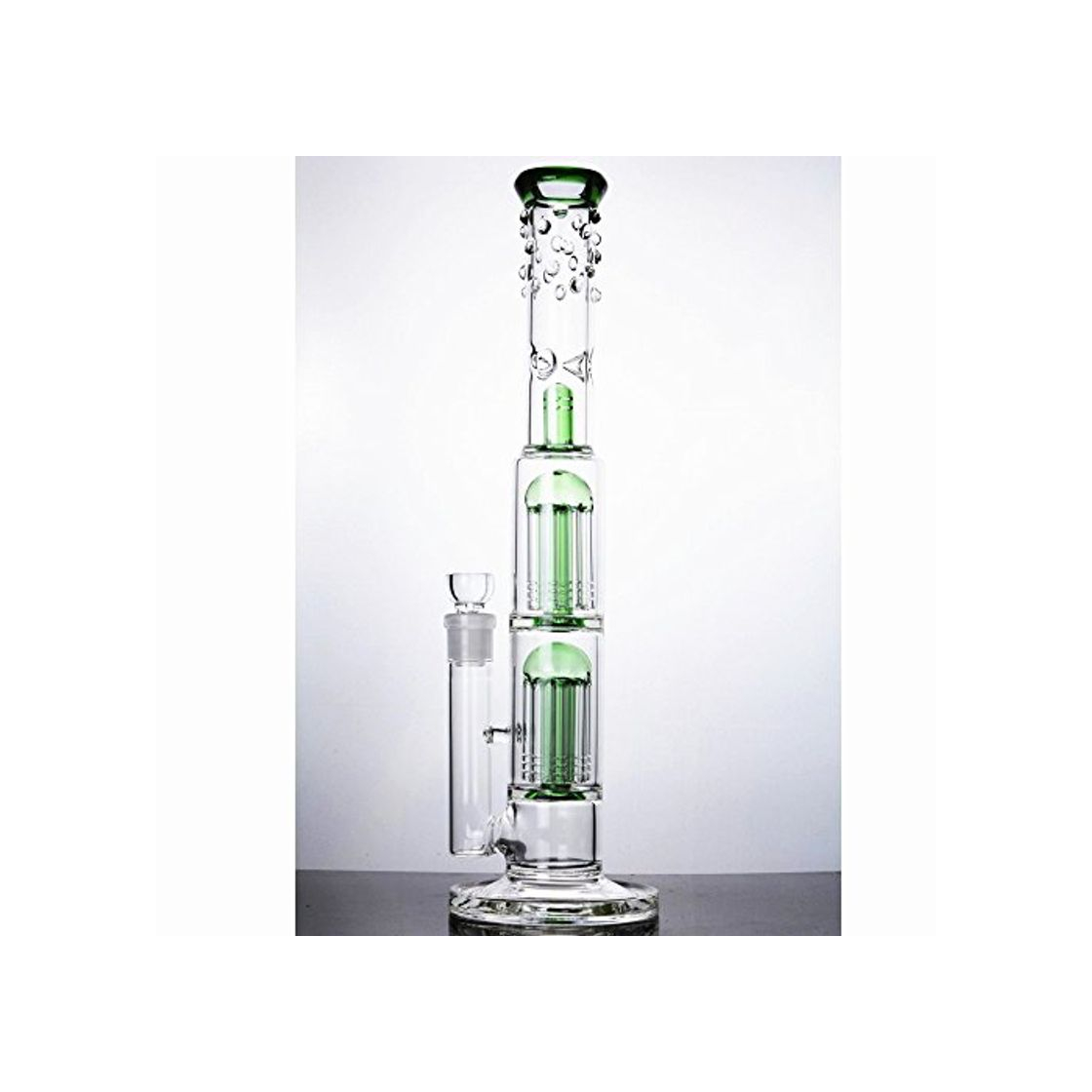 Social Glass Bong Doble Tree Cúpula Cafetera Pipa De Agua 18mm Bowl Waterpipe