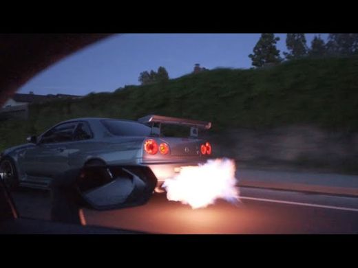 R34 Skyline vs Supercharged Lamborghini Huracan - YouTube
