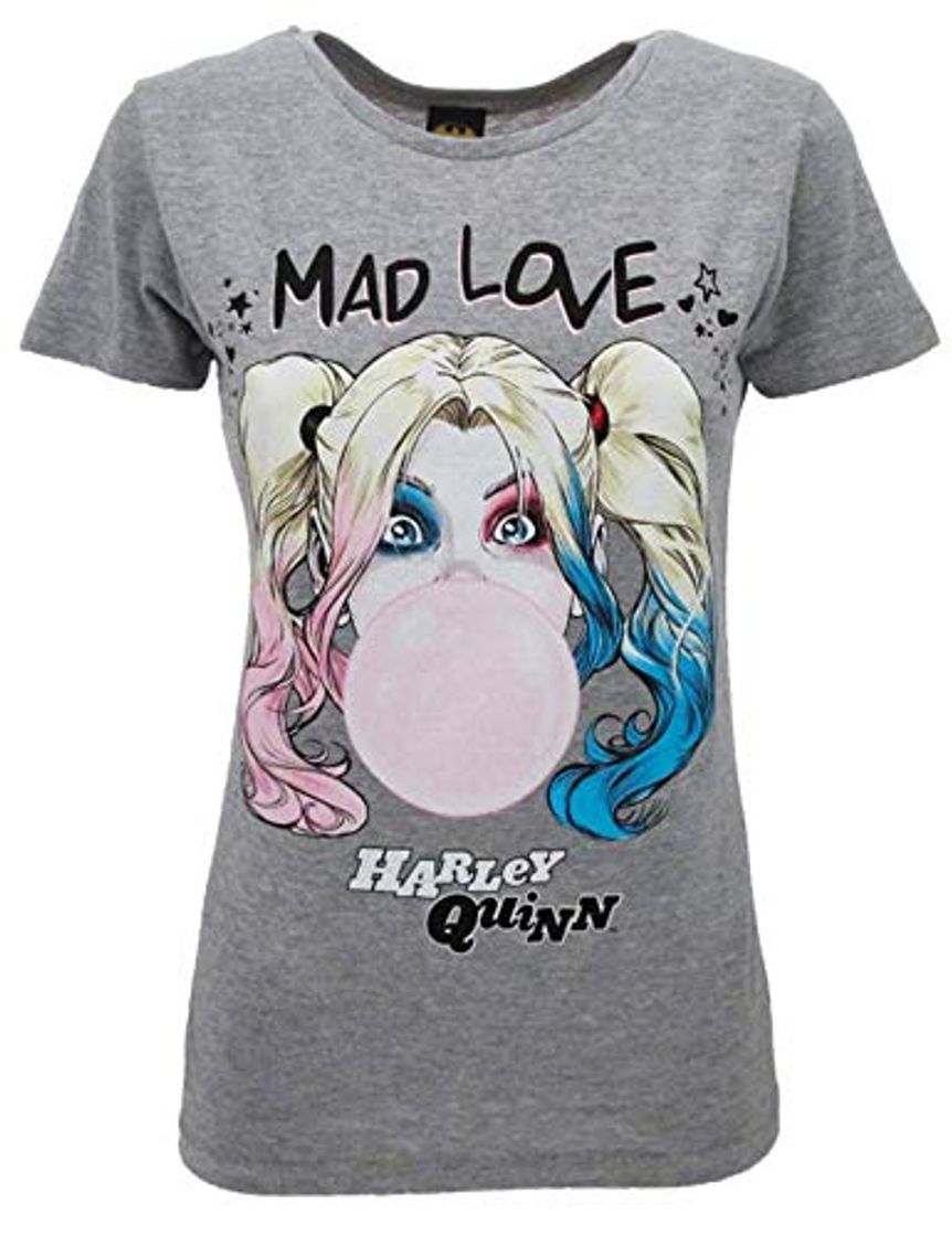 Moda Sabor srl – Camiseta original Harley Quinn Birds of Prey y la fantasmagórica renacimiento de Harley Quinn Film 2020 oficial camiseta mujer gris gris L