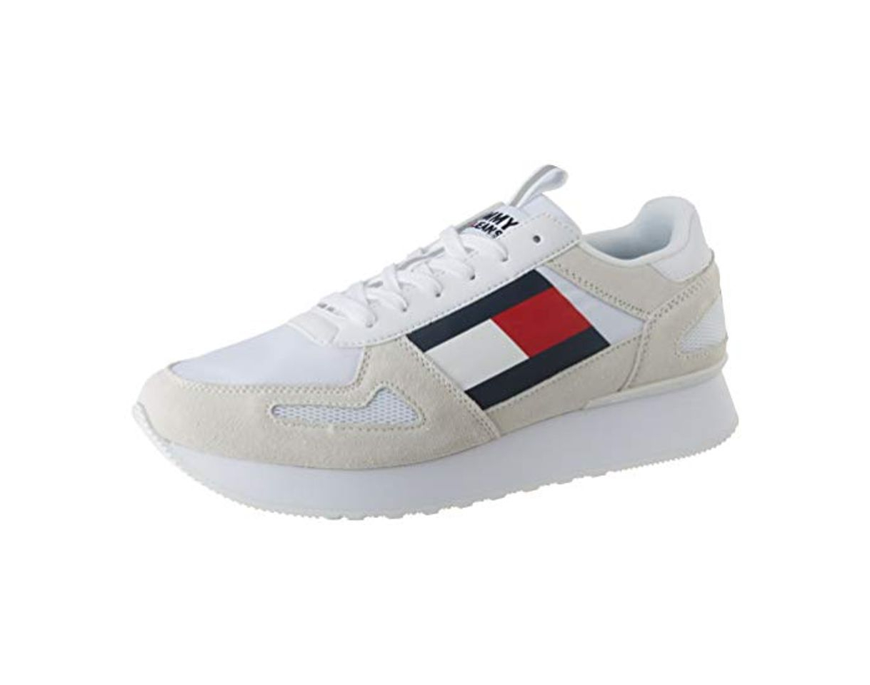 Moda Tommy Hilfiger Tommy Jeans Lifestyle Runner, Zapatillas para Hombre, Blanco