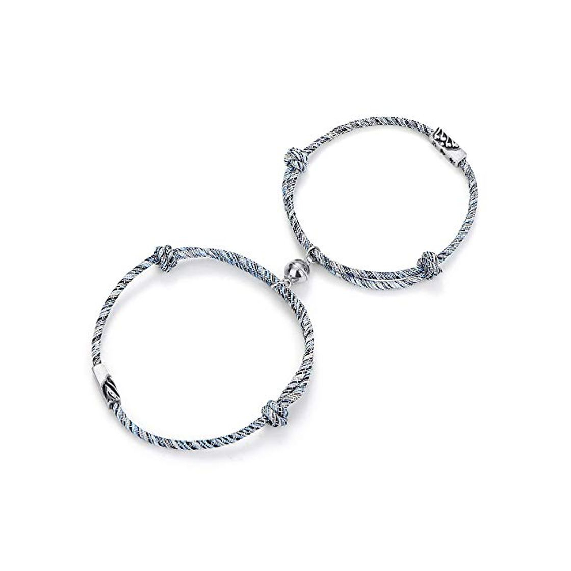 Fashion Milacolato Conjunto de Pulsera Magnética de Pareja Pulsera con Colgantes Trenzados de Cuerda de Atracción Mutua Juego de Joyas de Regalo para Parejas para Mujeres y Hombres