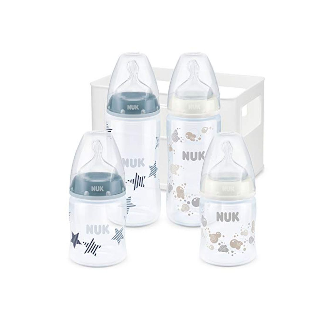 Productos NUK First Choice Plus 10225106 Boy Juego de 4 biberones anti-cólico incluyendo