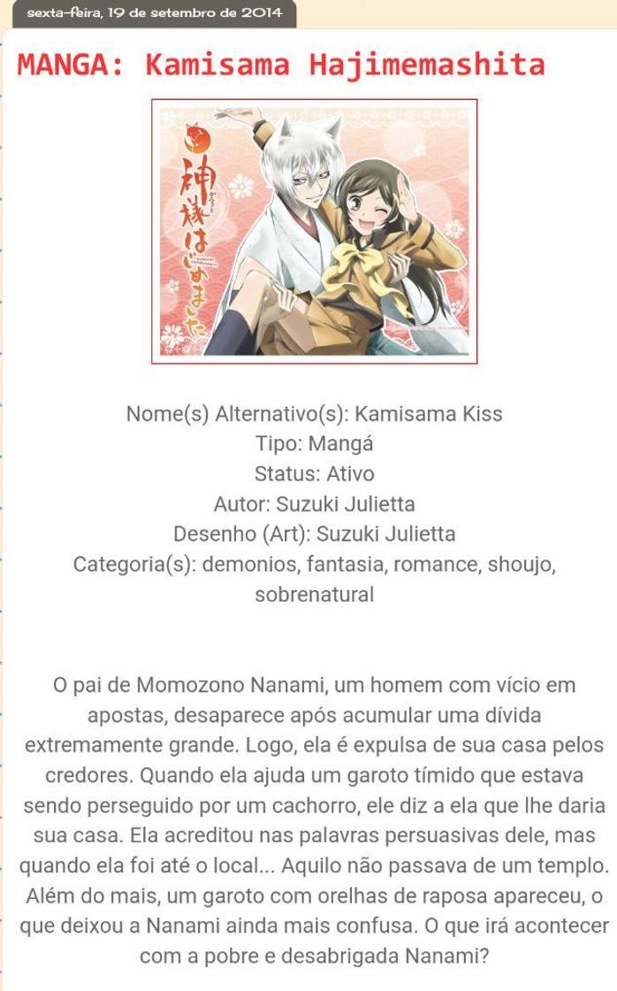 Book MANGÁ: Kamisama Hajimemashita