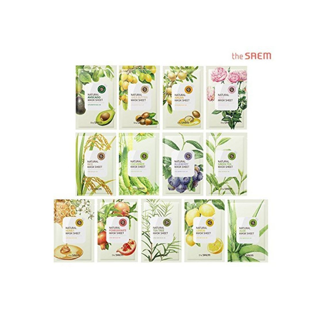 The saem Natural Facial Mask Sheet 21ml x 13 Sheets