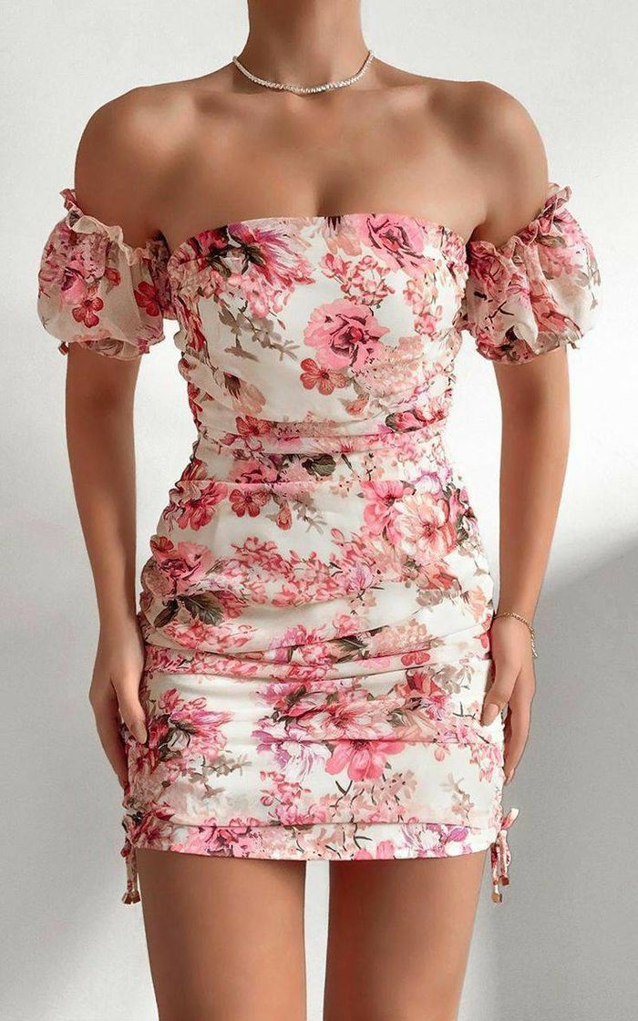 Moda Vestido floral curto