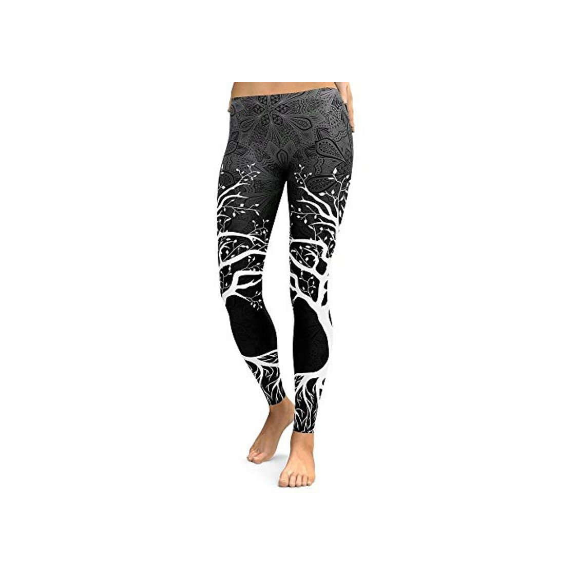 Moda SUNXIN Mujer Pantalones Largos Deportivos Patrón de árbol Leggings para Running