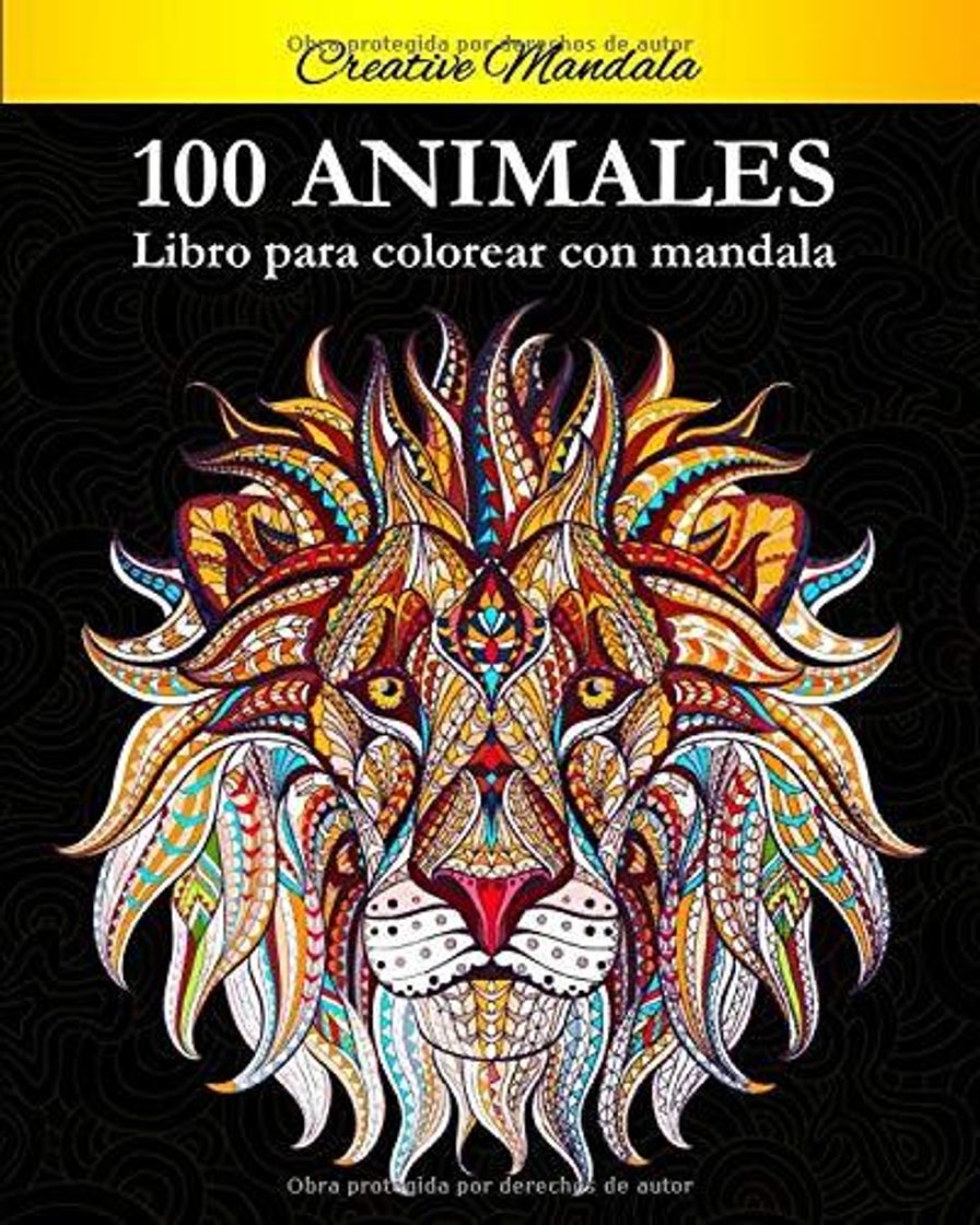 Book 100 Animal Mandalas Para Colorear: Libro para colorear para adultos con patrones