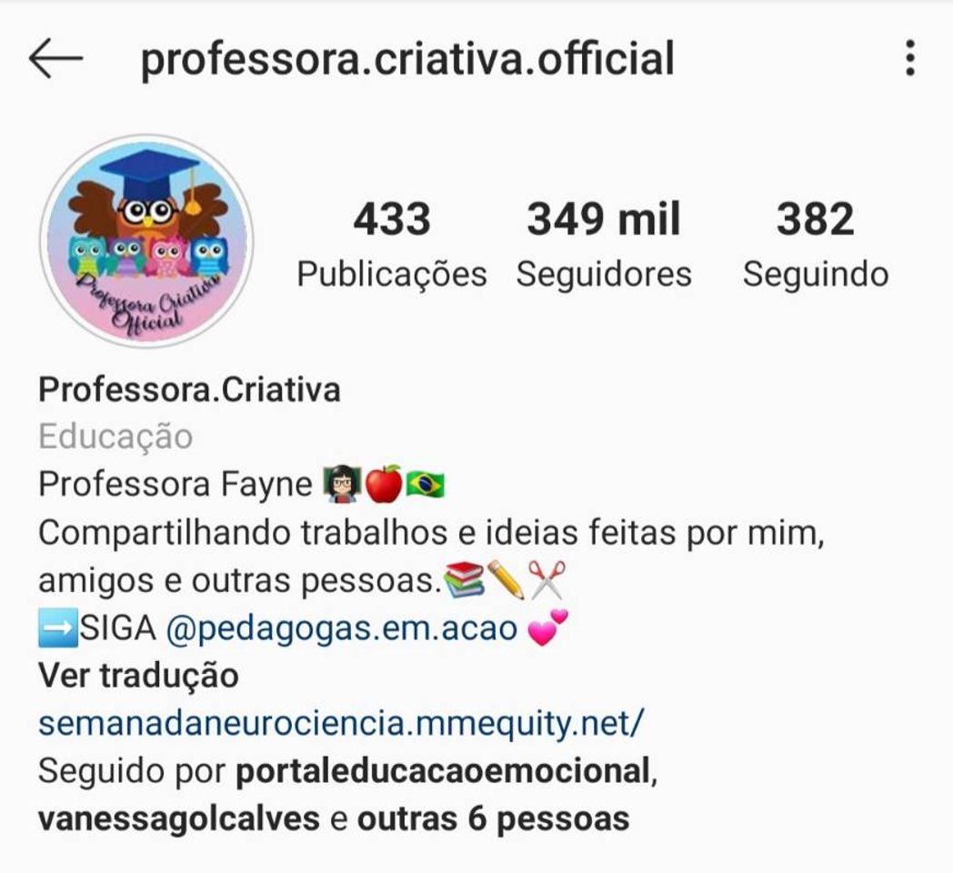 Fashion Instagram Professora criativa.official