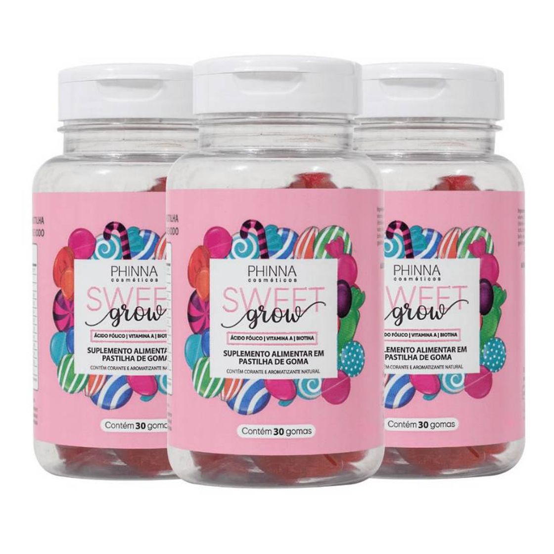 Fashion Sweet Grow - Vitaminas para Cabelos e Unhas - 90 dias (3 Unidades)