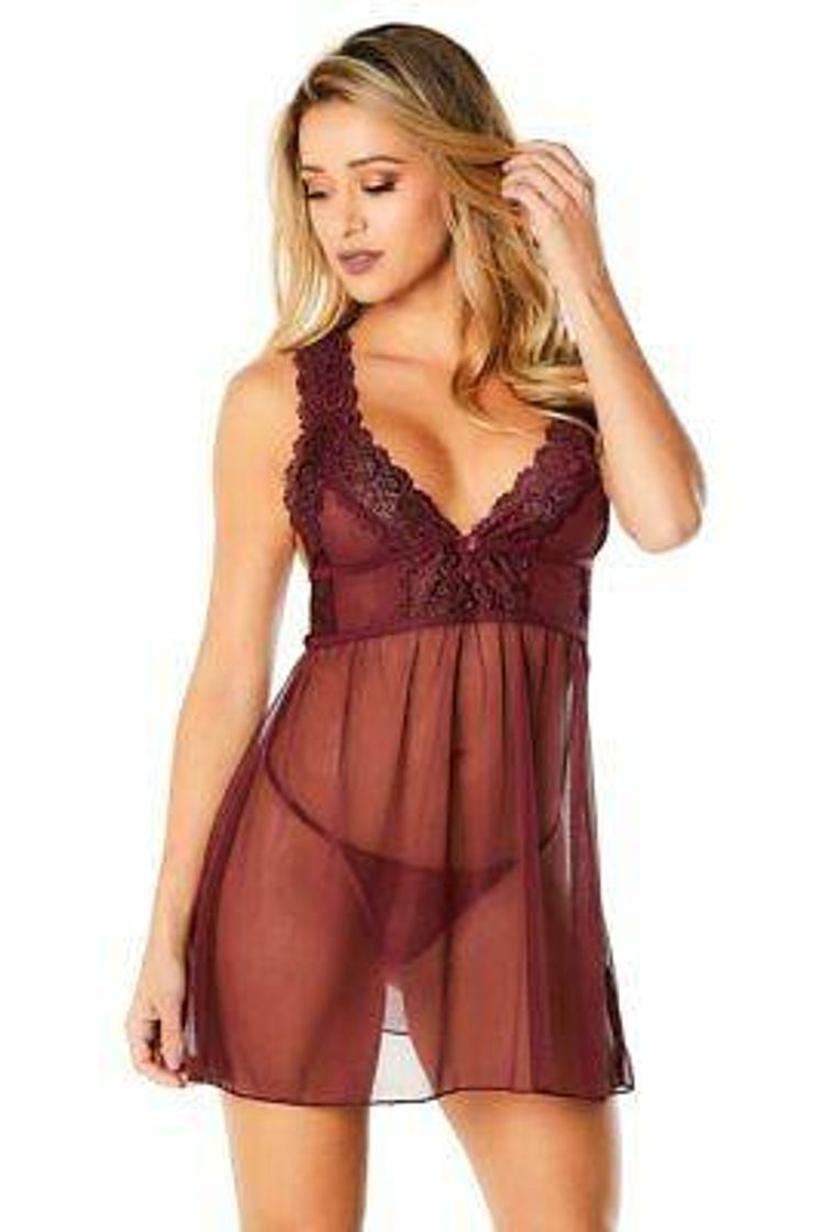 Fashion Women's Lingerie Babydoll + G-String Nora Oh la la Cheri