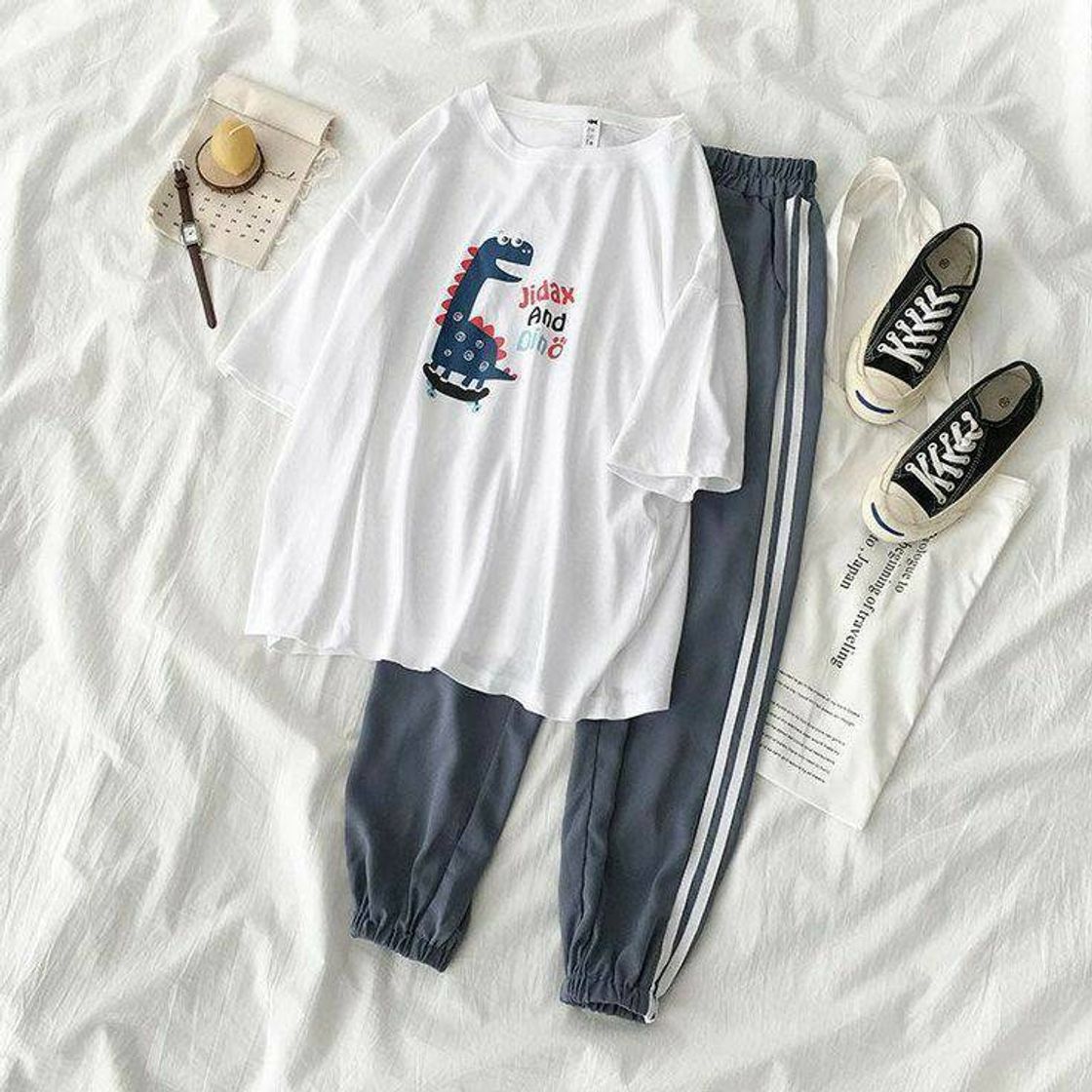 Women's cartoon T-shirt + Sweet pants 