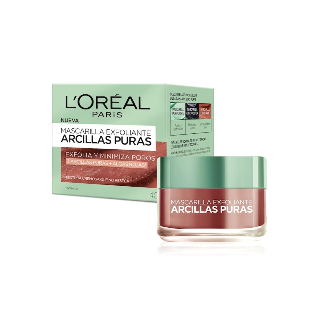 Belleza L'Oréal Paris Mascarilla Facial Exfoliante Arcillas Puras Roja