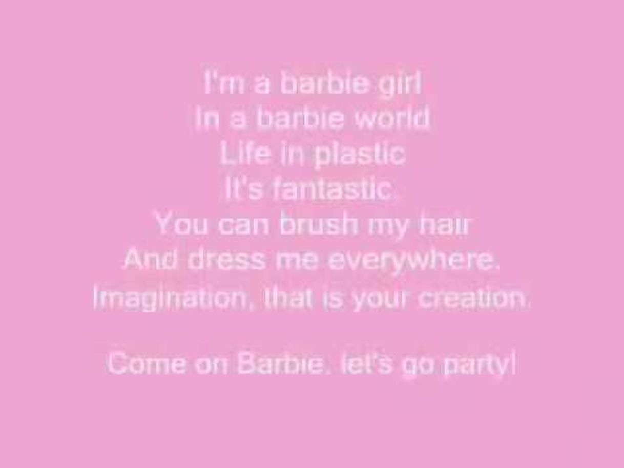 Canción Barbie Girl - I'm a Barbie Girl