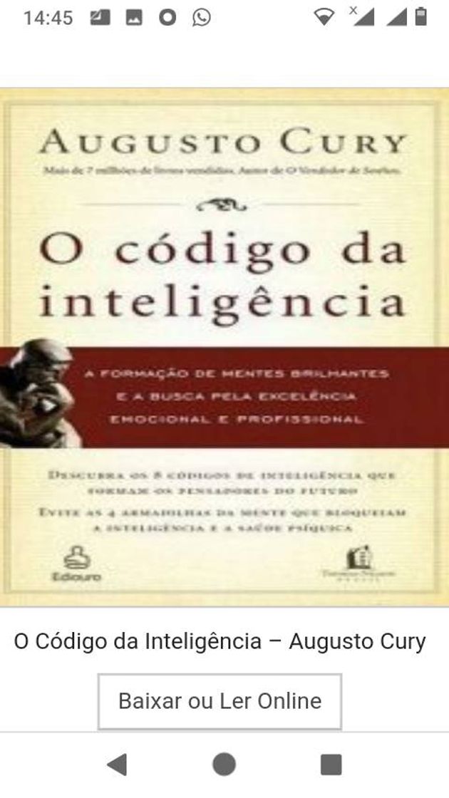 Moda O Código da Inteligência – Augusto Cury 