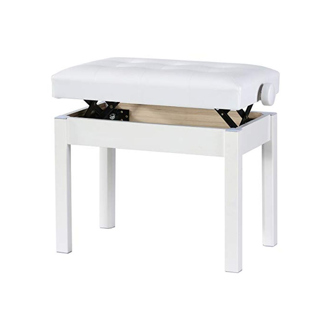 Producto Doubleblack Banco Piano Banquetas Piano Asiento PU Taburete Regulable Altura para Teclado Blanco