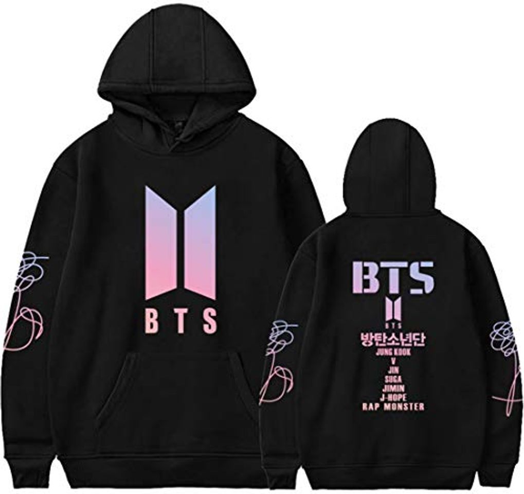 Social OLIPHEE Sudaderas con Capucha Estampado de Firmar de BTS Estilo Coreano para