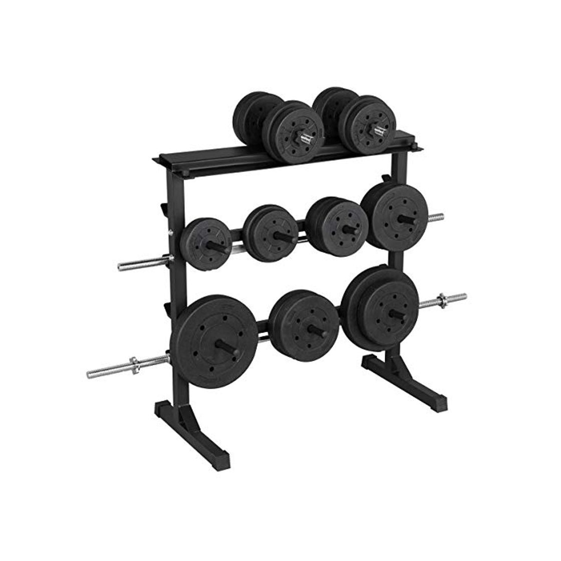 Social Yaheetech Soporte de Mancuernas Estante de Barbell Soporte de Barra de Pesa