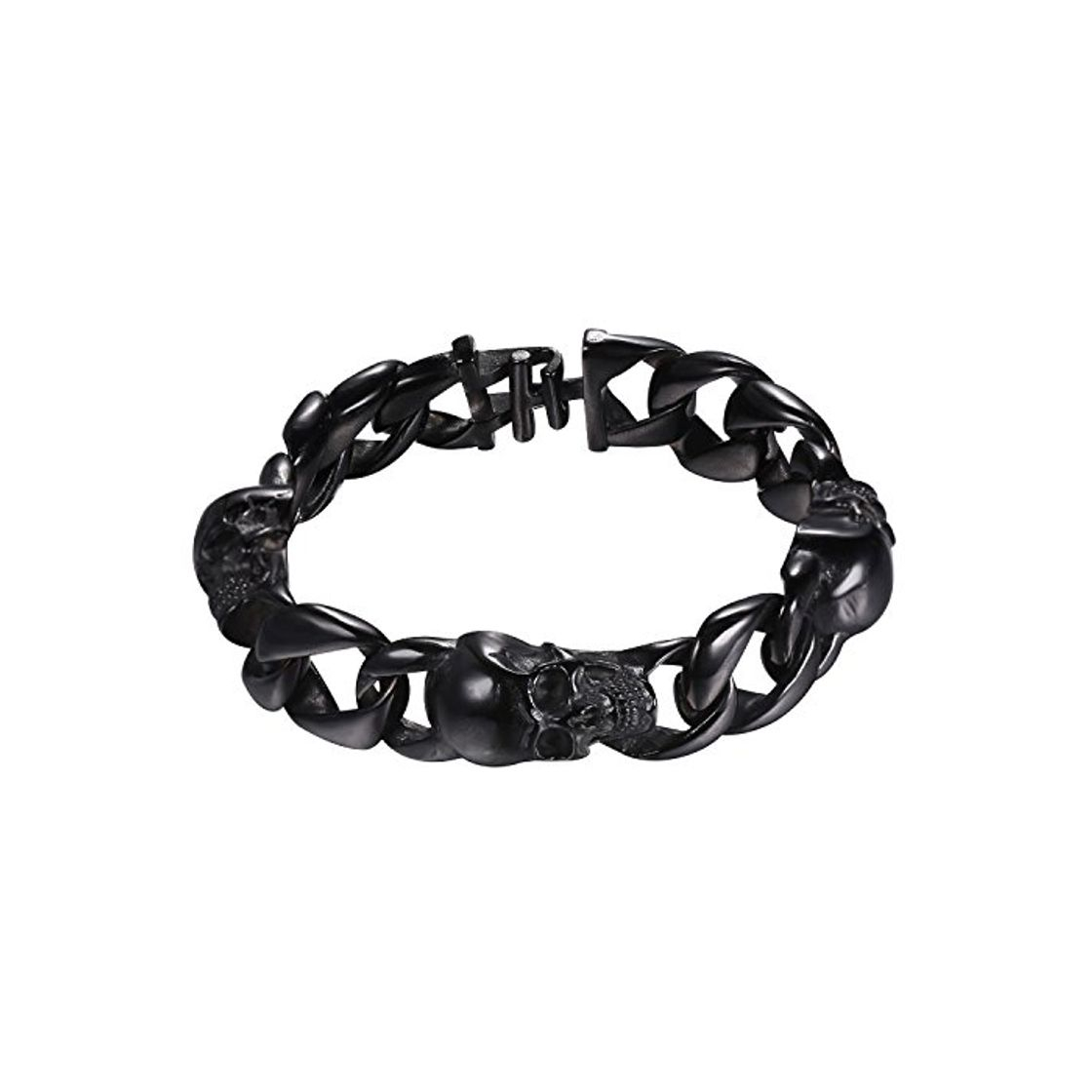 U7 Pulsera Hombre Negro Cadena Cubana Curb Estilo Hip Hop